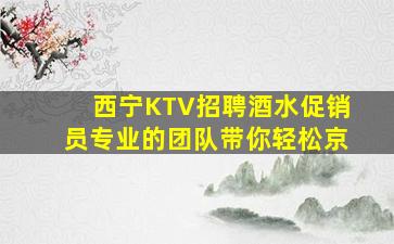 西宁KTV招聘酒水促销员专业的团队带你轻松京